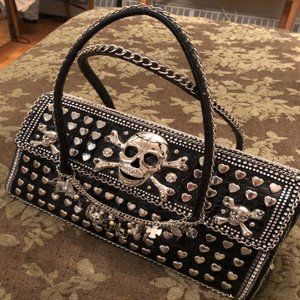 Upcycled Handmade Studded Skull BadAss Handbag